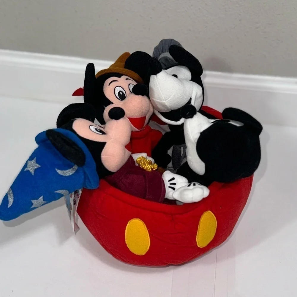 Disney Store Mickey Mouse Plush Bean Bag Set NWT 70th Anniversary